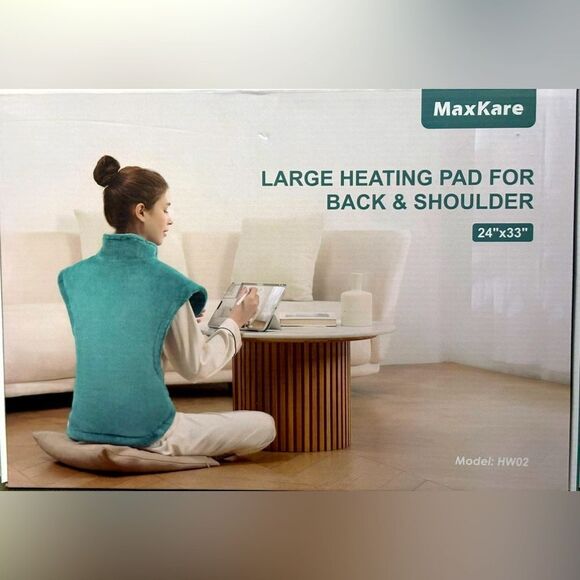 MaxKare Large Heating Pad, 4 Heat Settings, Auto Shut-Off, 24” x 33” - NIB - Picture 1 of 10